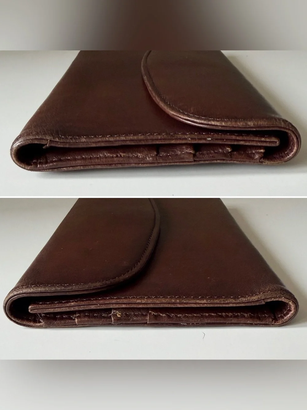 Vintage Coach 4859 Combination Wallet Checkbook – Mahogany Water Buffalo Leather